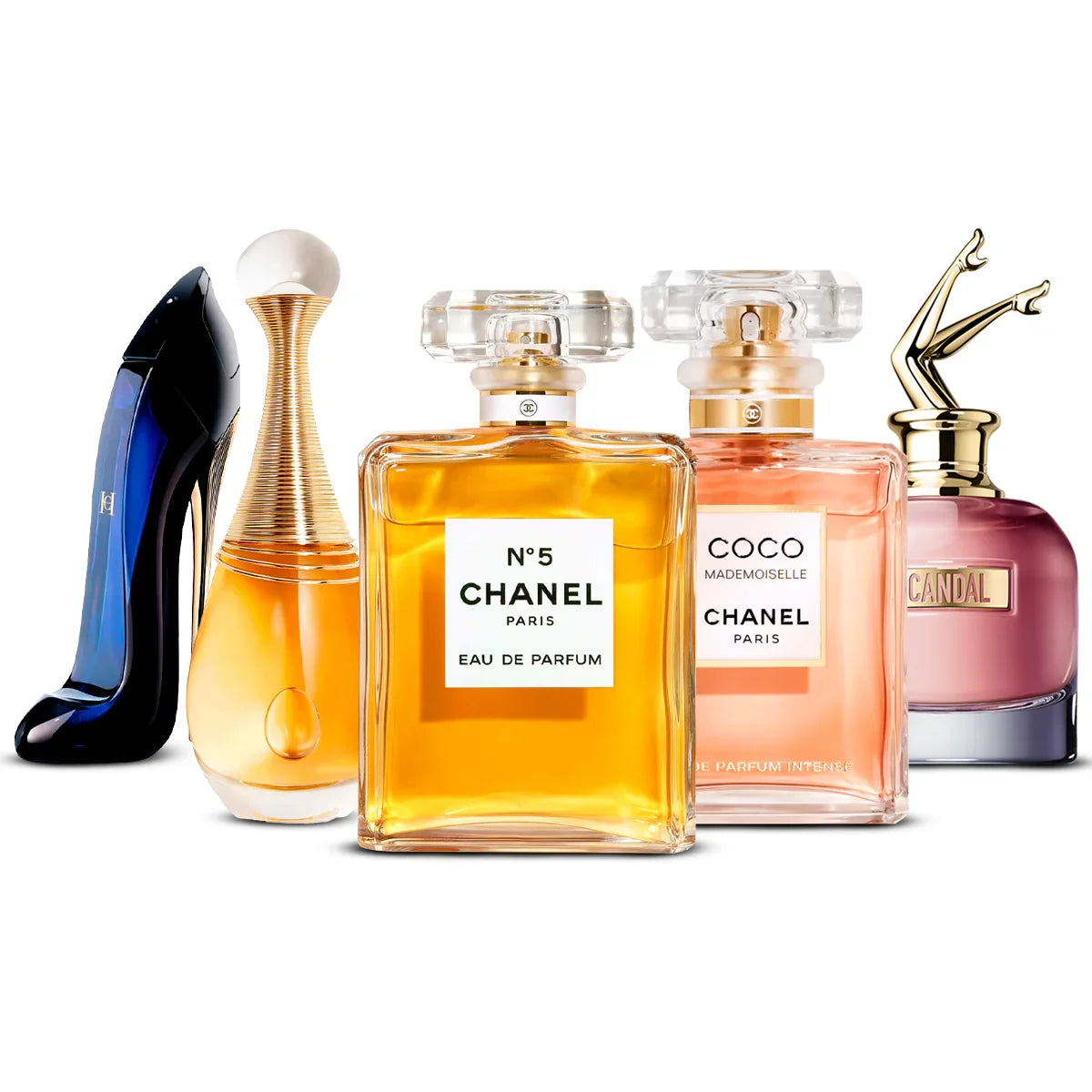 Set di 5 profumi  | Good Girl + J'adore + Chanel N°5 + Coco Mademoiselle + Scandal